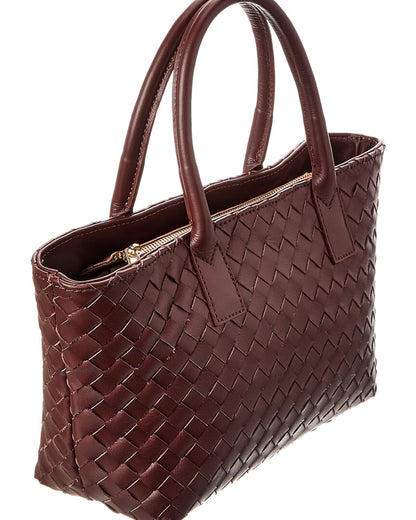 anya hand-woven leather satchel