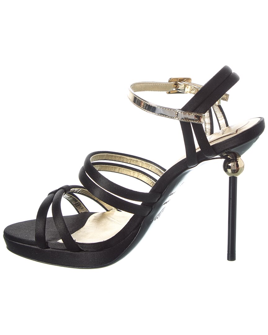 satin & patent sandal