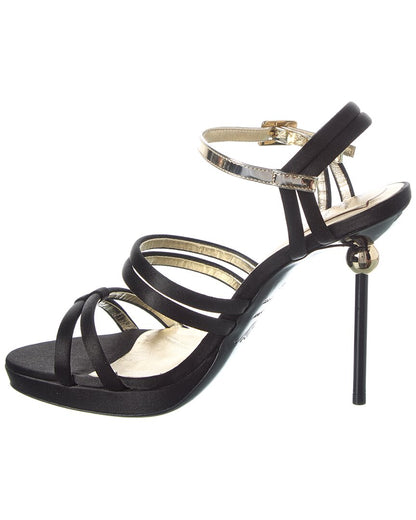 satin & patent sandal