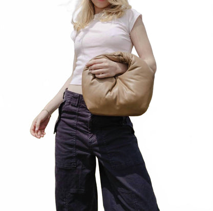 women's mello top handle handbag in caramel