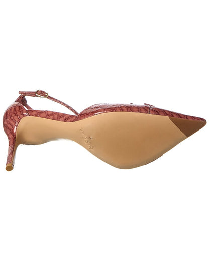 kate 85 croc-embossed patent pump