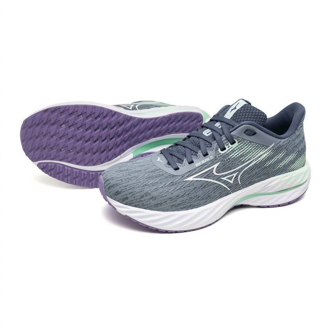 women's wave inspire 21 running shoes in tradewinds/white