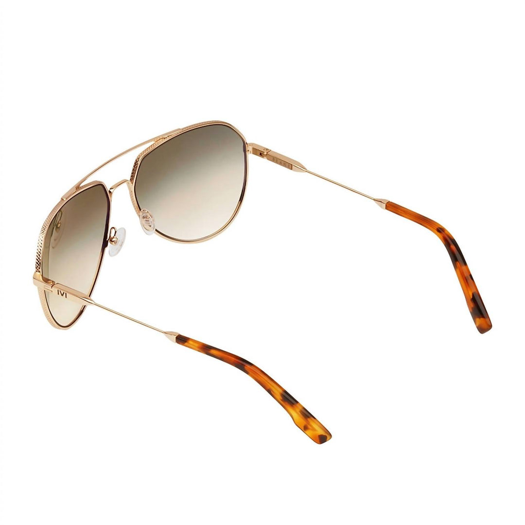 unisex blake polished sunglasses in gold / green gradient a/r lans