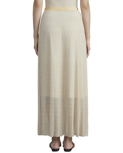 pleated rib stitch silk skirt
