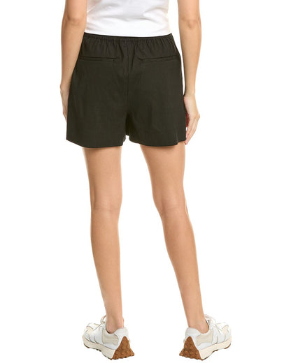 stretch linen-blend short