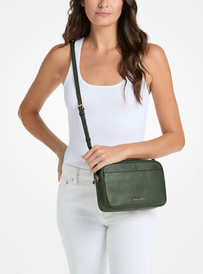 jet set pebbled leather camera crossbody bag