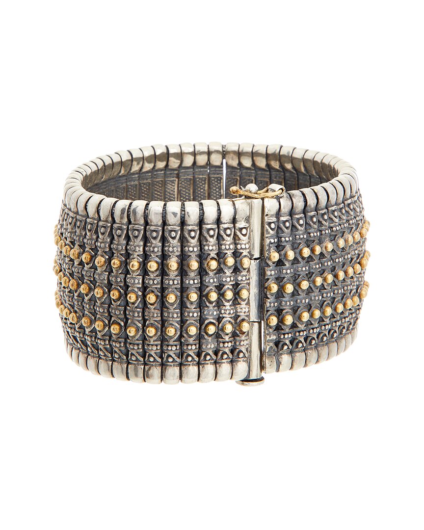 hera silver & 18k ruby cuff bracelet