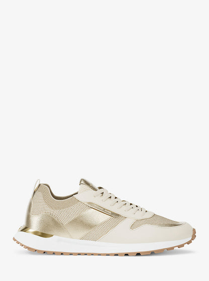jesse metallic stretch knit trainer