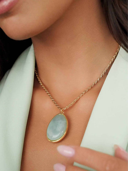 women's amazonite pendant necklace in green