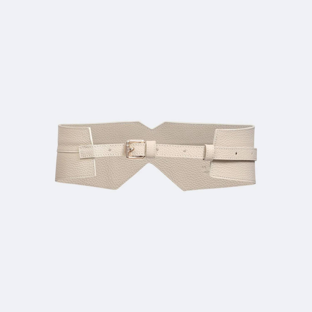 women's chaltén slim leather belt in ivory