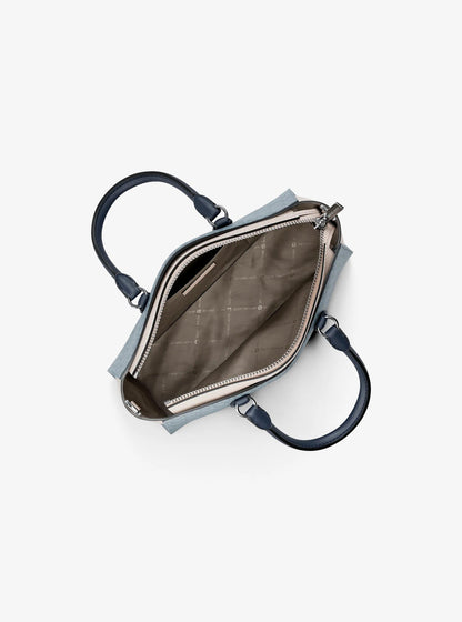arden small color-block signature logo messenger bag