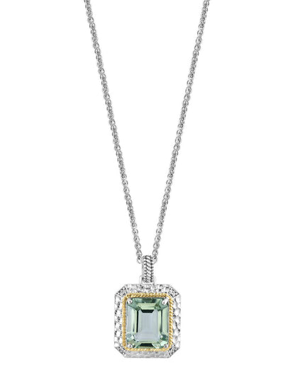 silver 5.32 ct. tw. diamond & green amethyst necklace