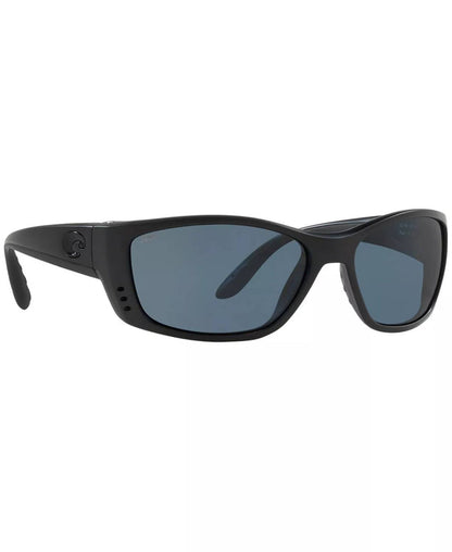 men's fisch polarized sunglasses in blackout/grey polarized-580p, 64 mm