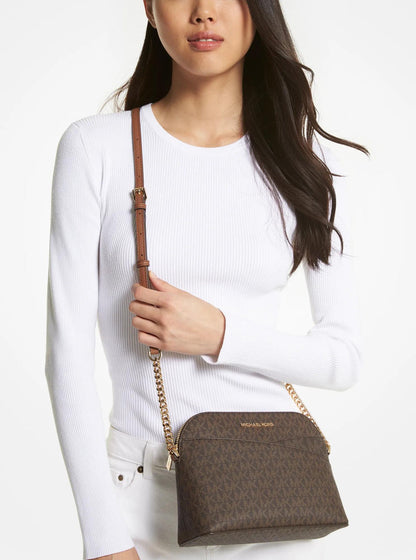 jet set travel medium logo dome crossbody bag