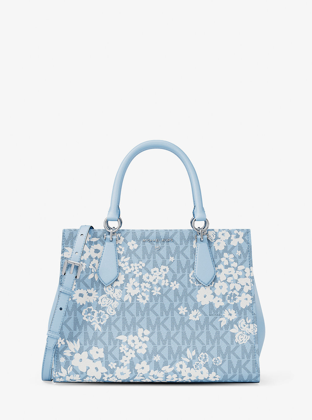 marilyn medium printed signature logo satchel