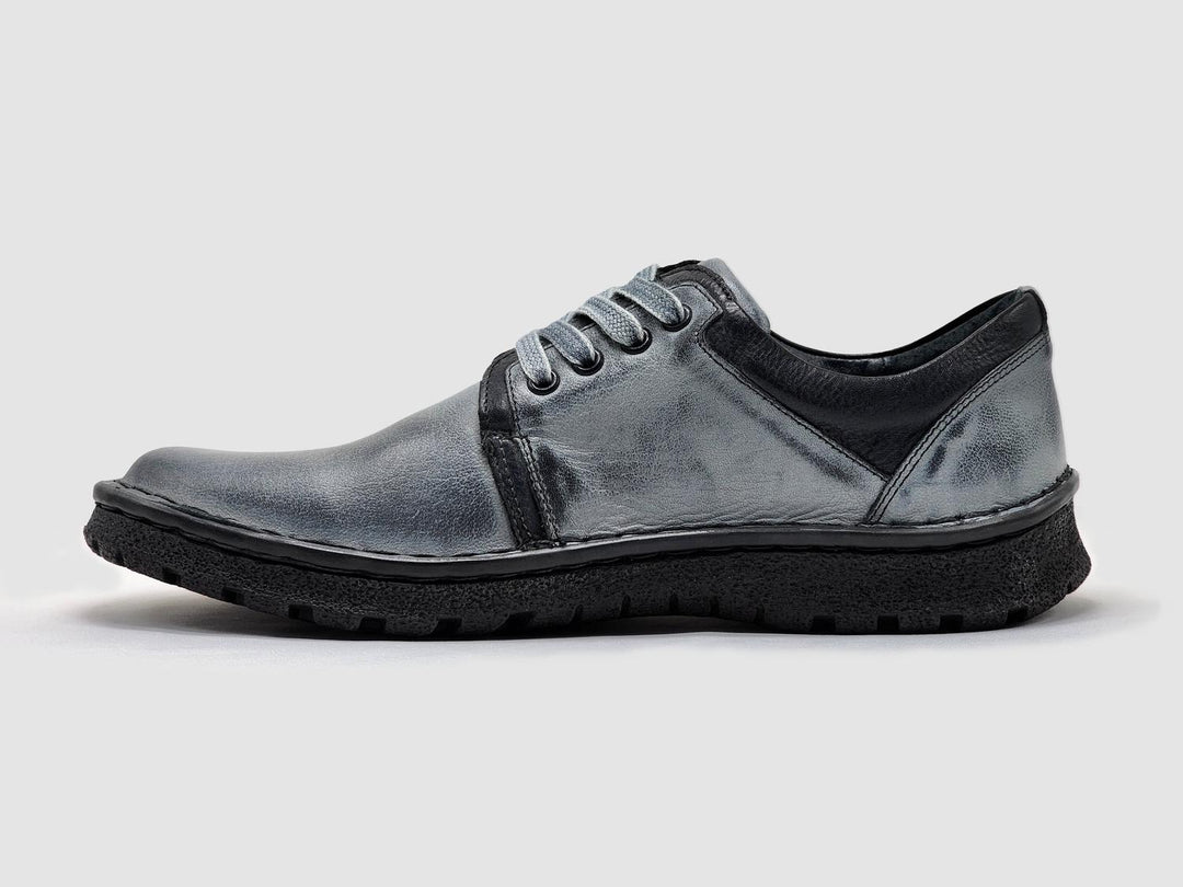 men's frosty leather shoes in grey