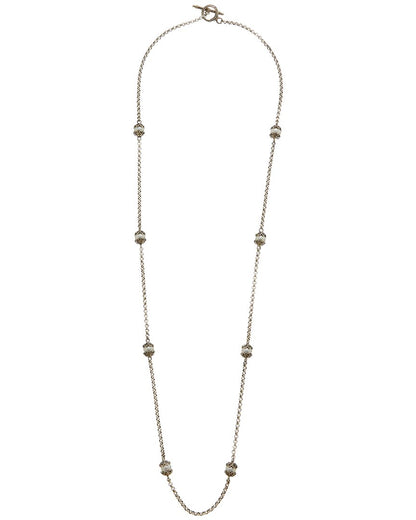 silver pearl toggle necklace