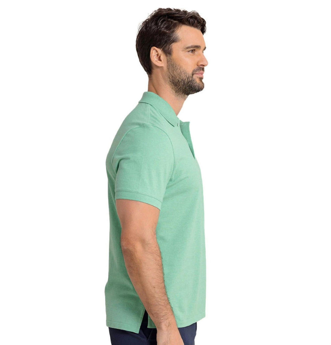 coastal breeze performance polo shirt in heather jade green