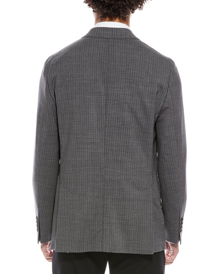 pinstripe wool-blend sutton jacket
