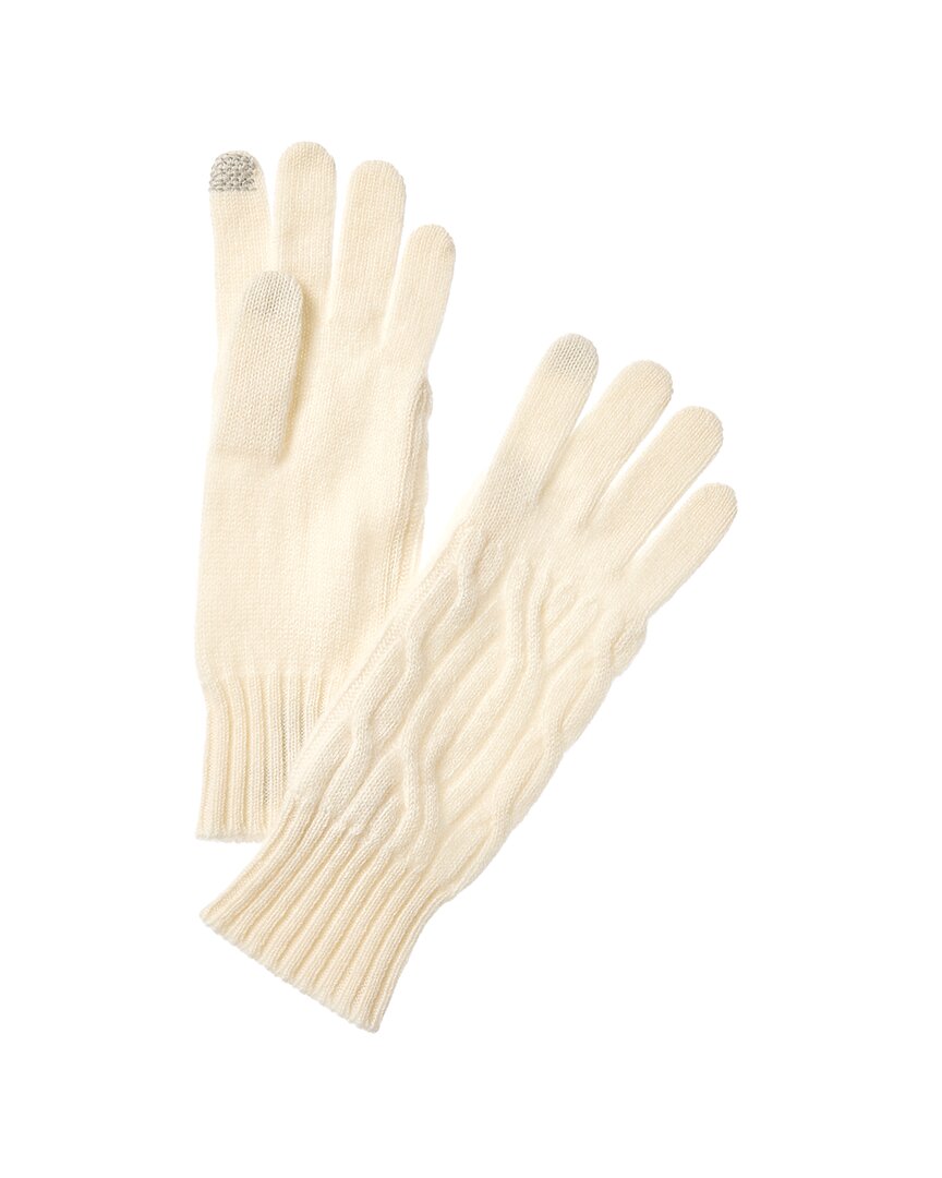 wide cable cashmere gloves