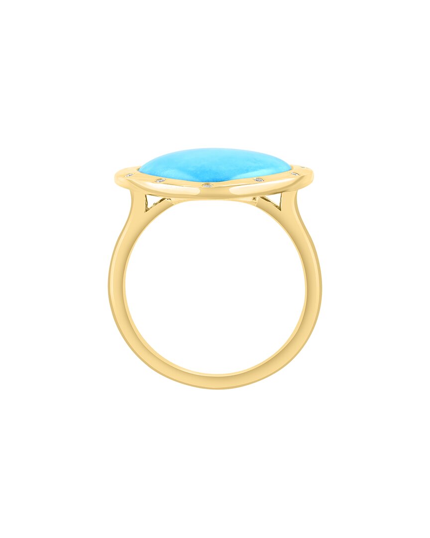 14k over silver 4.93 ct. tw. diamond & turquoise ring