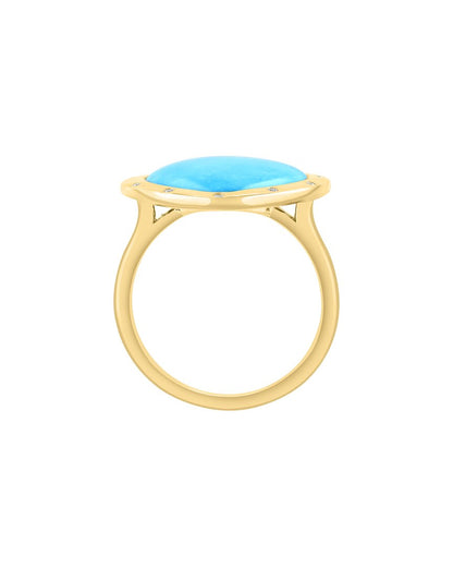 14k over silver 4.93 ct. tw. diamond & turquoise ring