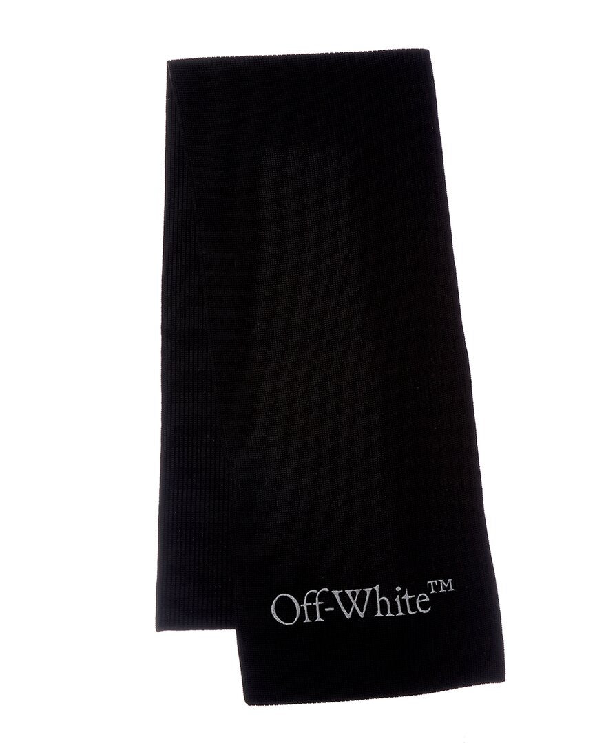 off-white knit wool scarf