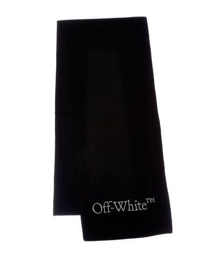 off-white knit wool scarf