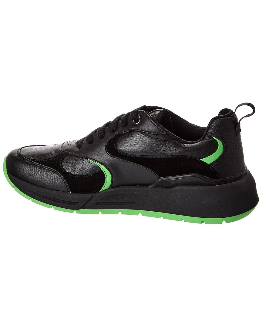 ferragamo leather & suede sneaker