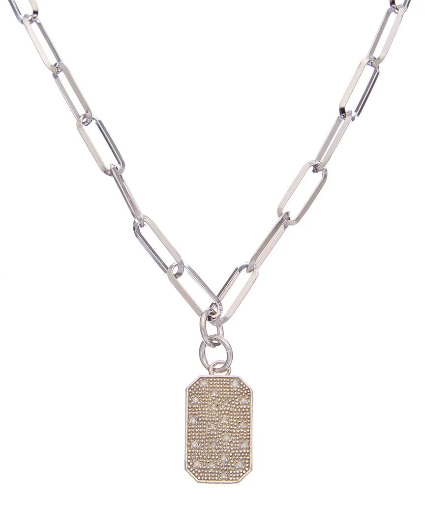 18k over silver 0.12 ct. tw. diamond necklace