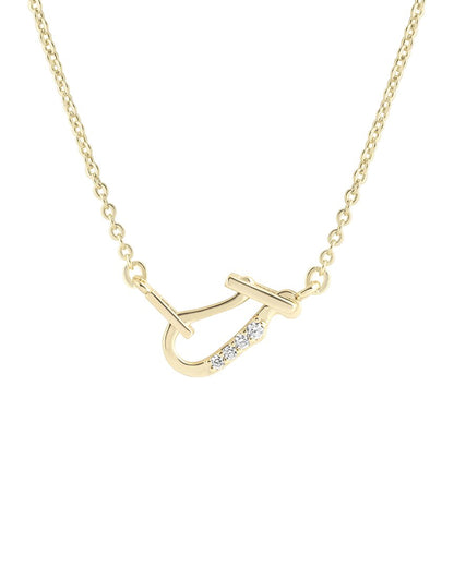 14k plated cz ritz necklace