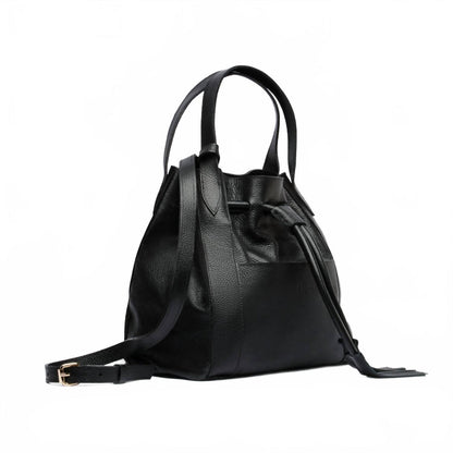 harper bucket bag in black