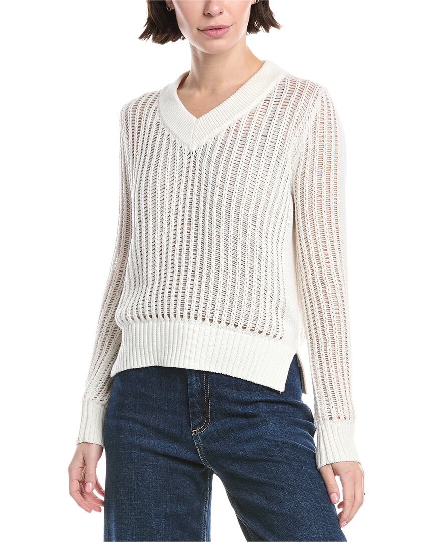 ladder stitch v-neck sweater