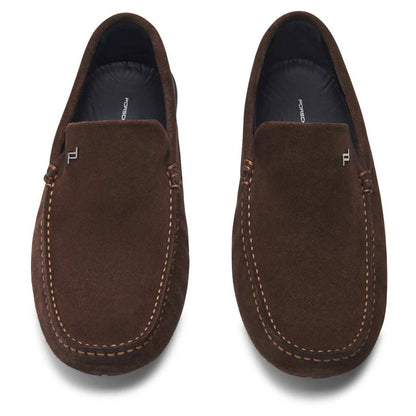 men's monaco velours moccasins in espresso