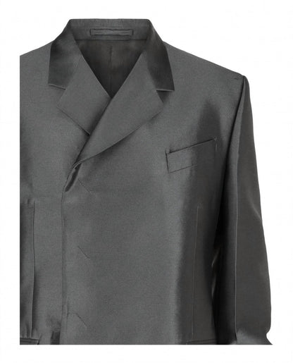men's double breasted jacket in dark grey