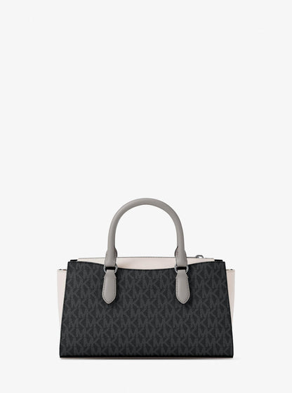 arden small color-block signature logo messenger bag