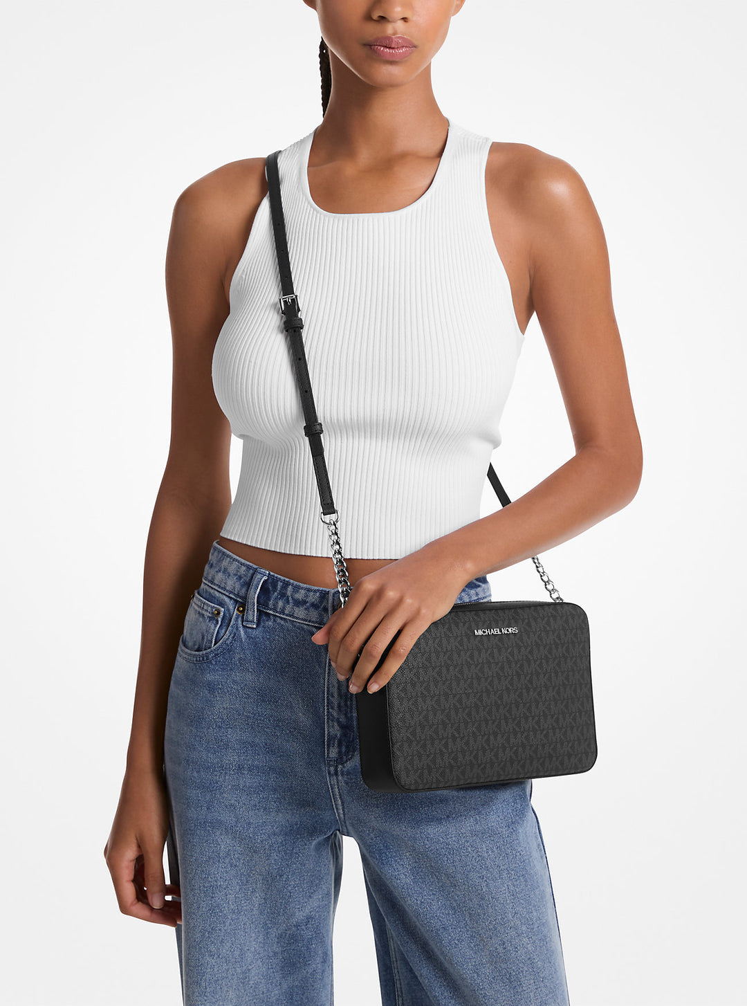 jet set large logo crossbody bag