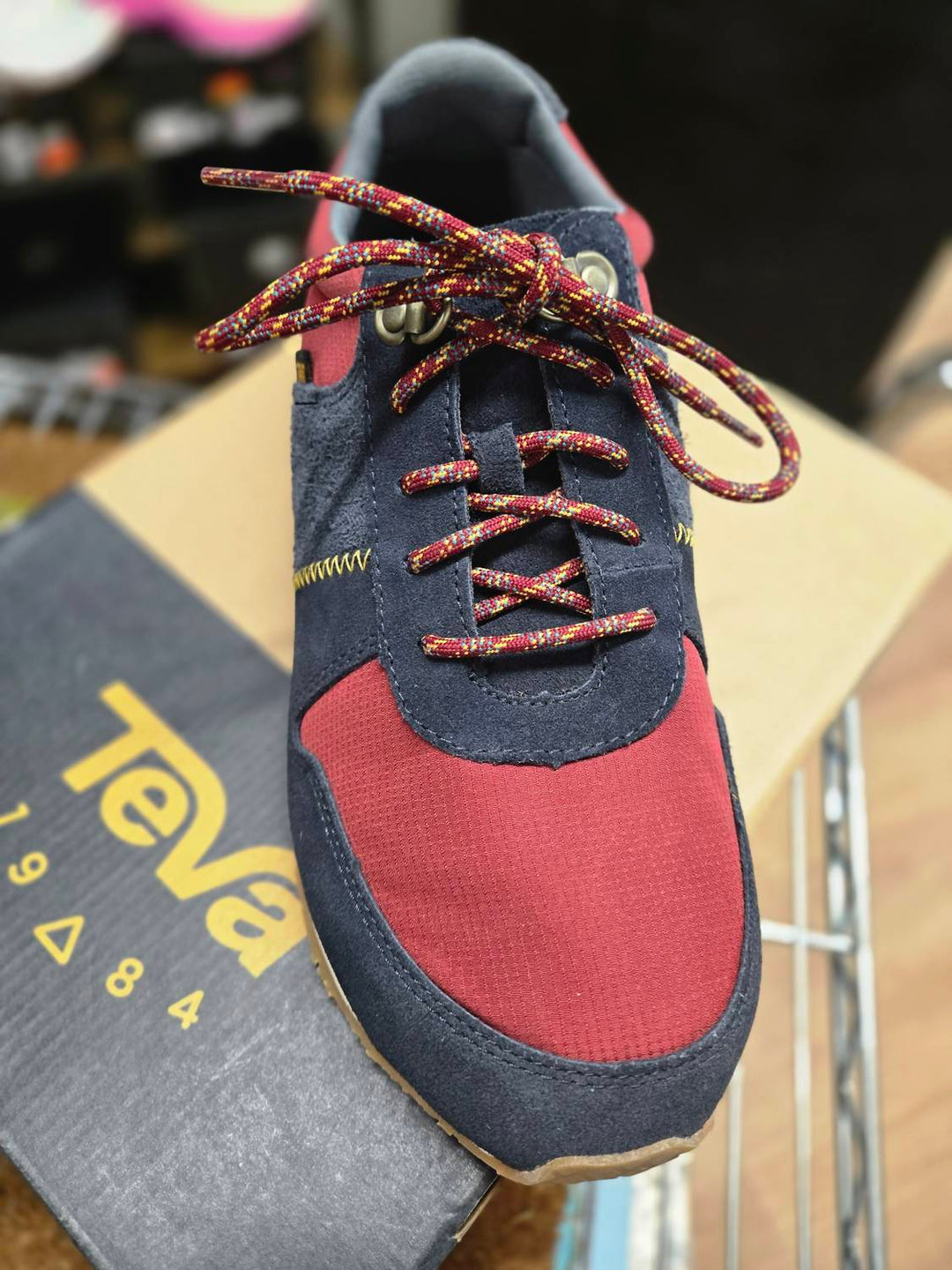 women's highside '84 shoes in beet, navy, marigold