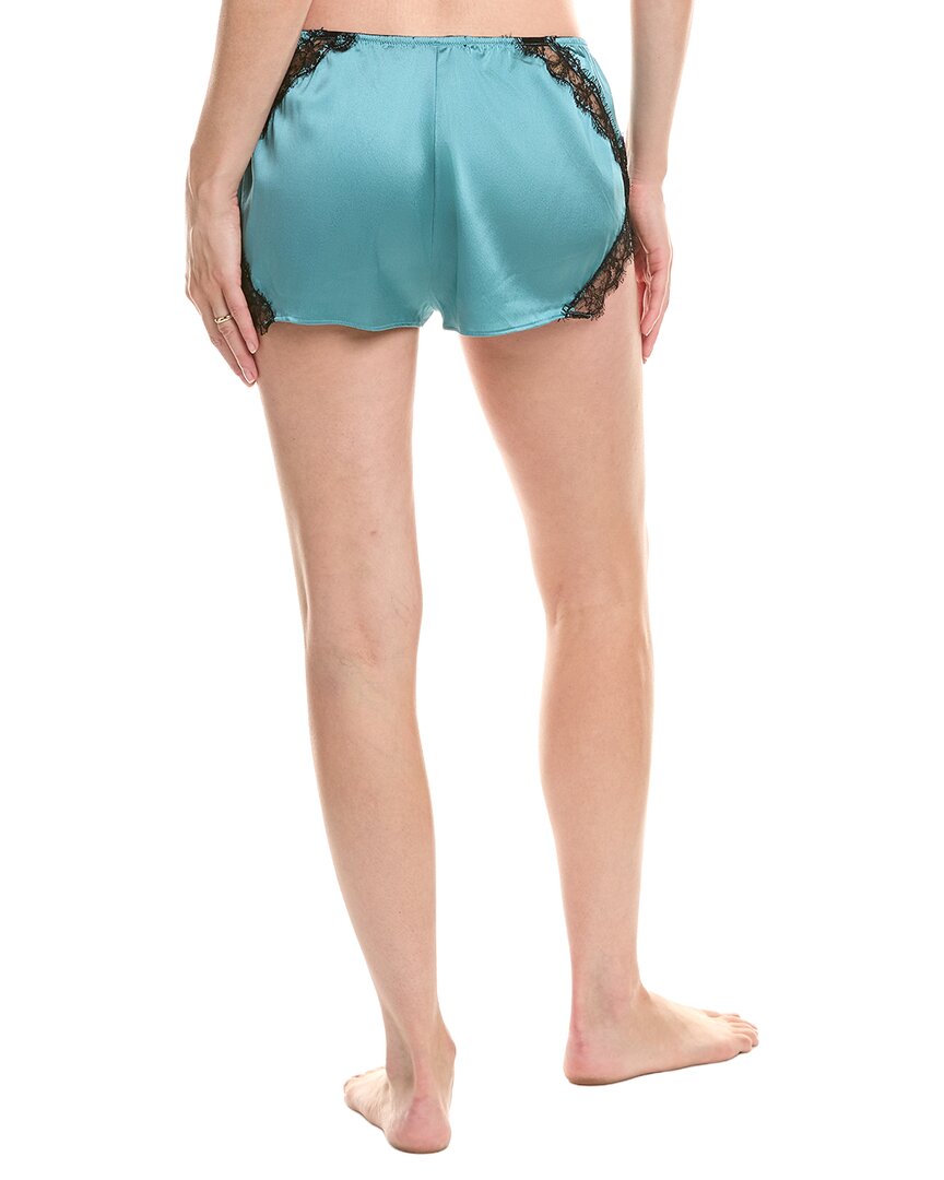 lace inset silk-blend tap short