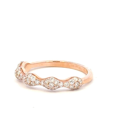 0.51 carat natural diamond scalloped pavé band in 14k rose gold