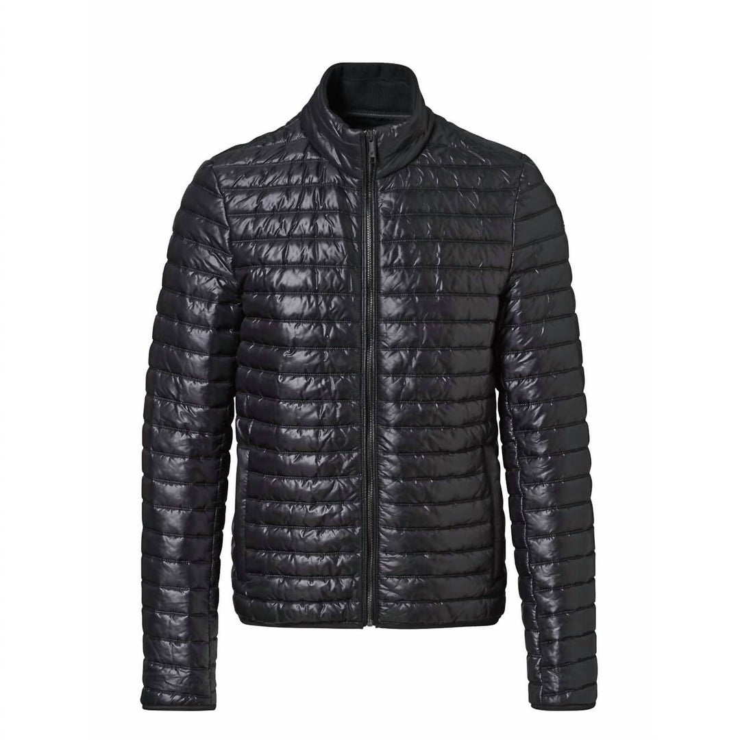 men's parka jacket in dark heather grey/black