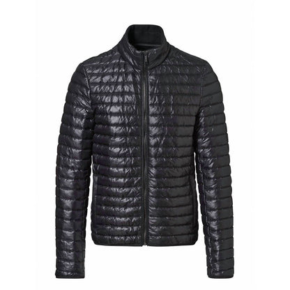 men's parka jacket in dark heather grey/black