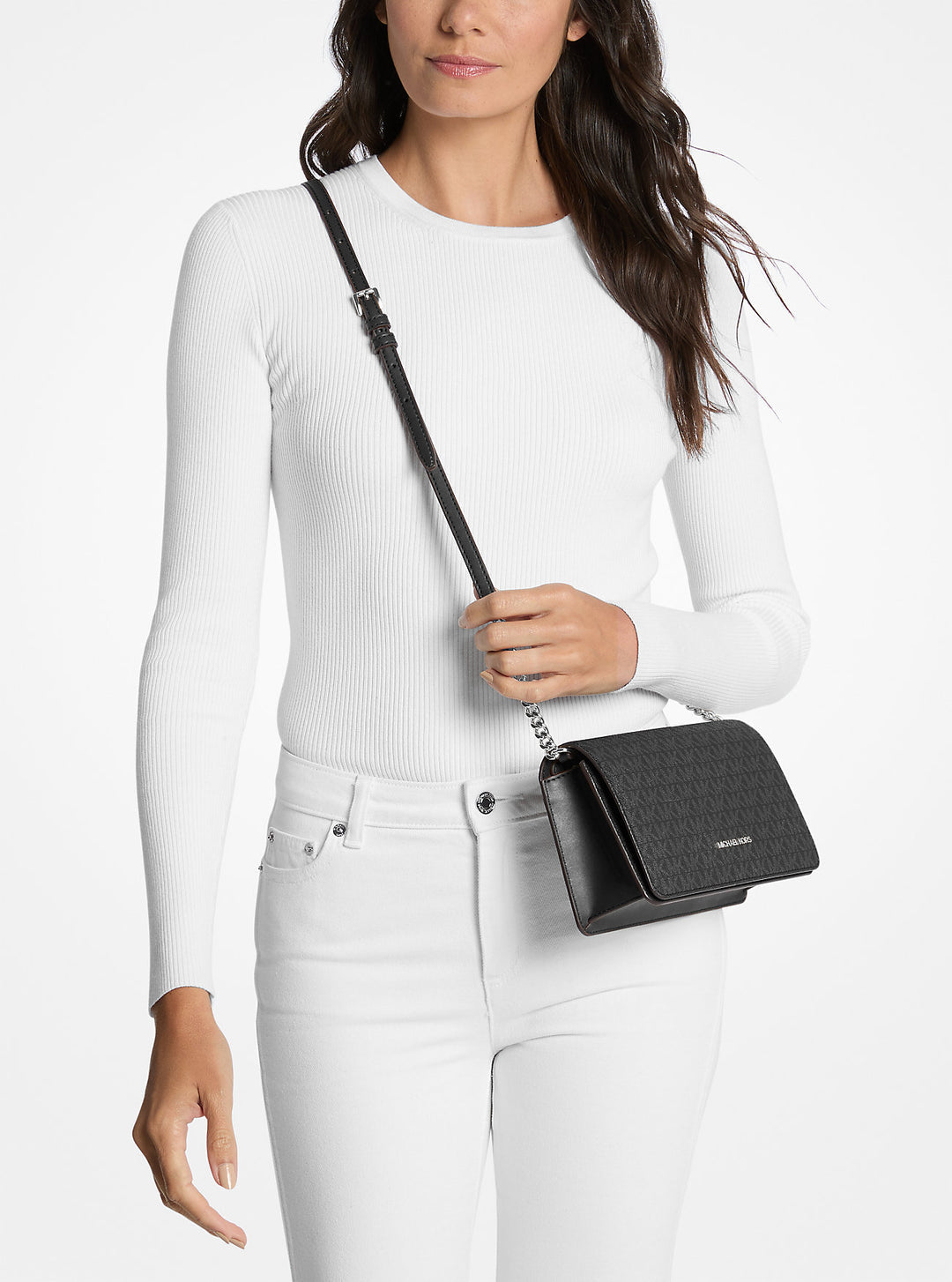 jet set medium signature logo crossbody bag