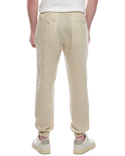 drawstring linen-blend jogger pant
