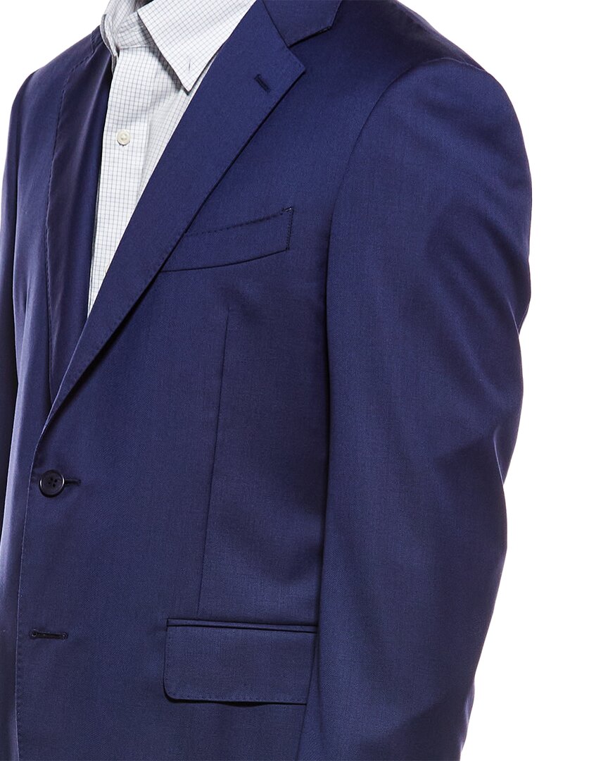 2pc wool suit with flat front pant