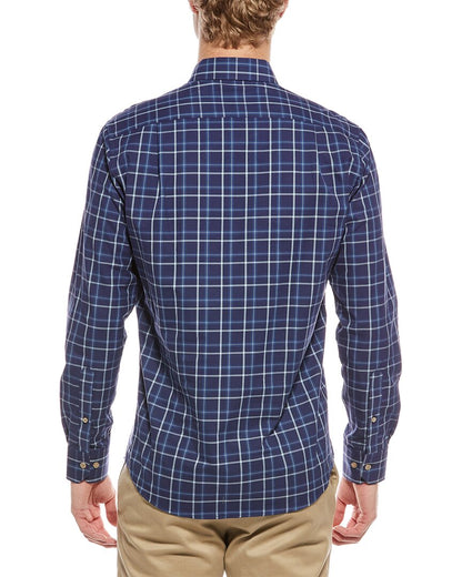 canclini compact twill plaid shirt