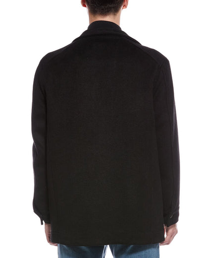 multipockets wool-blend field coat