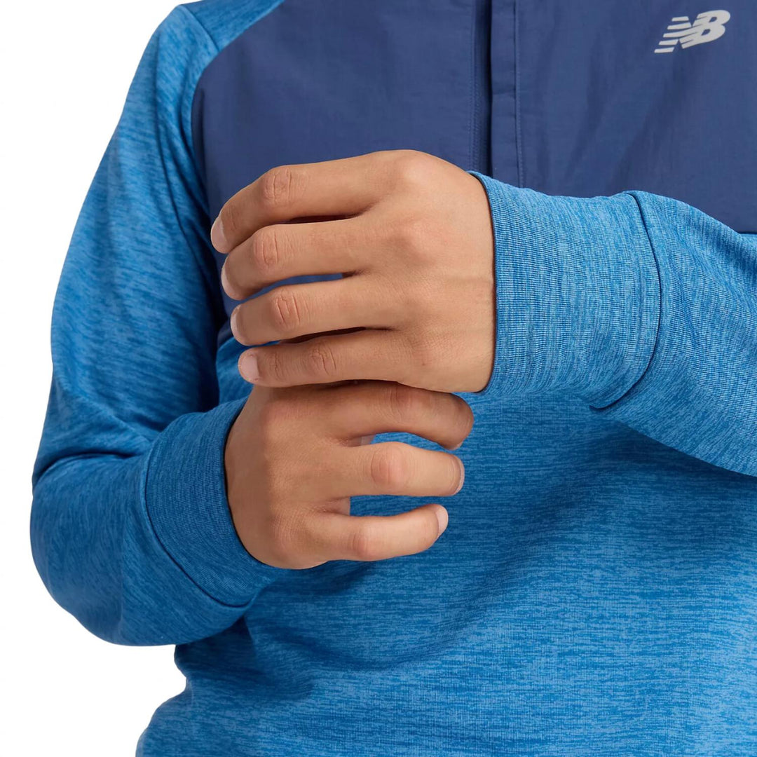 heat grid 1/2 zip jacket in heron blue
