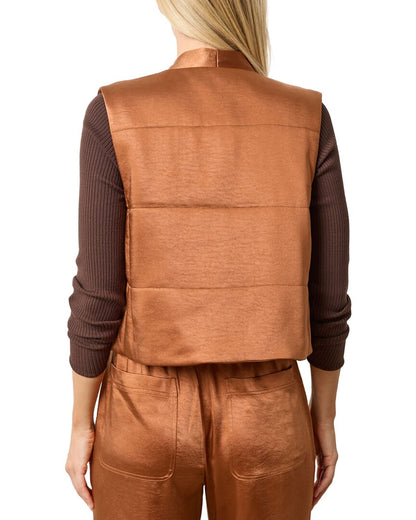 satin quilted vest