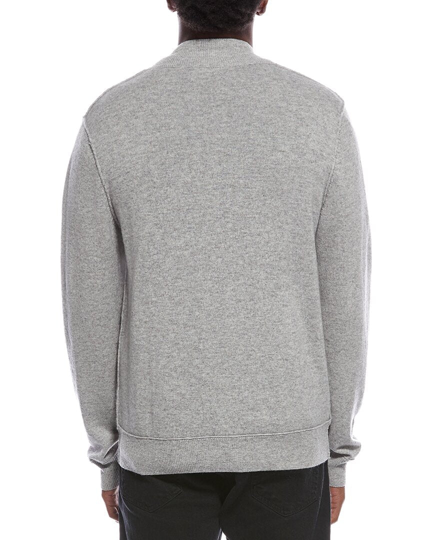 college wool & cashmere-blend zip-up cardigan